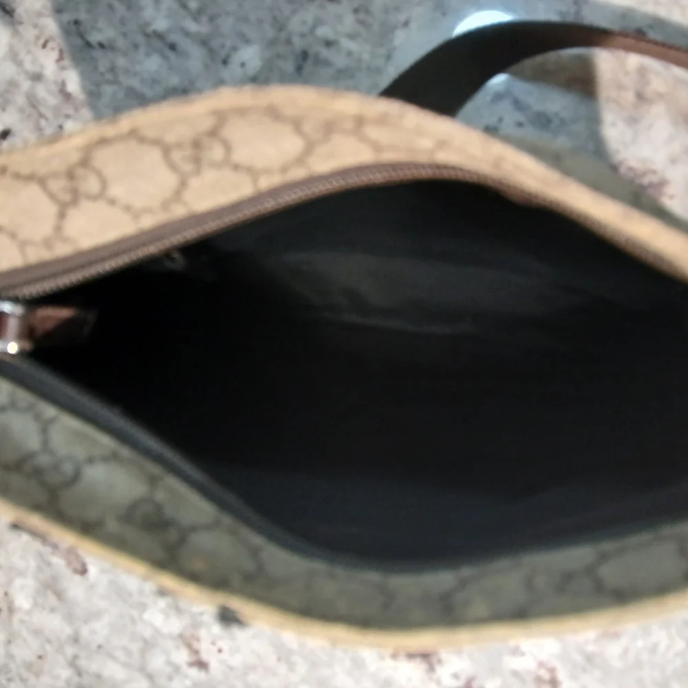 Floral Embroidered Gucci Canvas Crossbody Bag - Brown/Tan - Picture 13 of 16